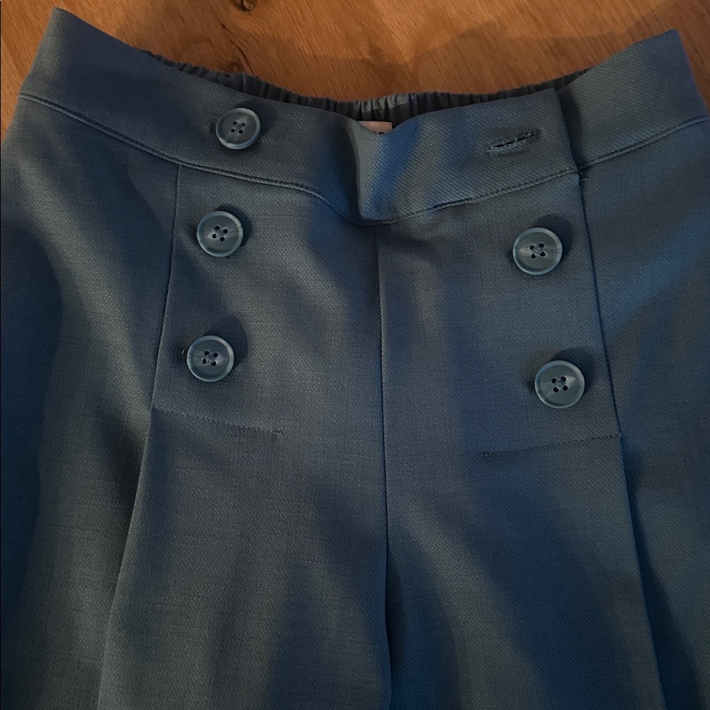 NWOT Liverpool Sailor Crop Wide Leg 25in Inseam In Ocean Blue XS - Picture 3 of 4
